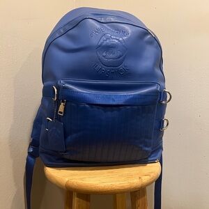 Blue Backpack with Embossed Logo